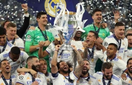 Real Madrid ketika menjadi juara Liga Champions 2021-2022 (Foto: Reuters) 