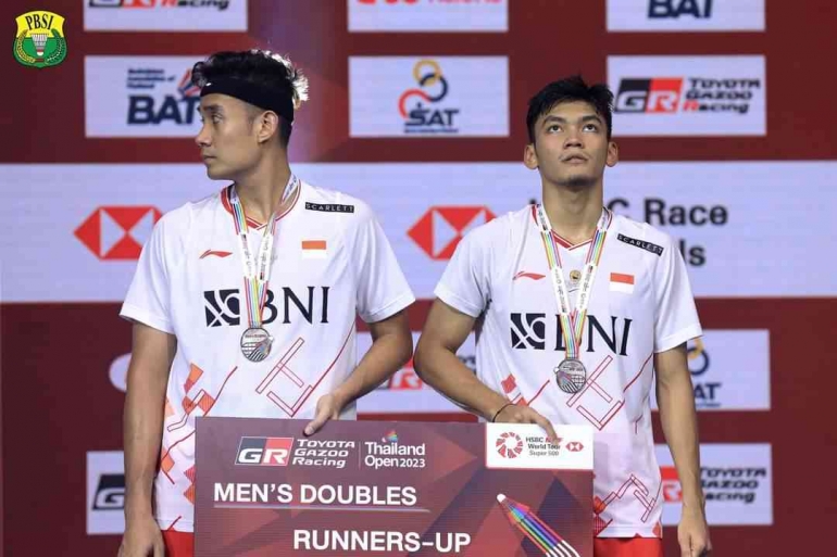 Wajah kecewa Bagas dan Fikri  (Foto Facebook.com/Badminton Indonesia)