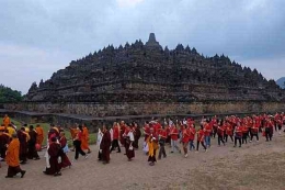 Ilustrasi Potret persiapan menjelang Waisak di Candi Borobudur (Solopos.com)