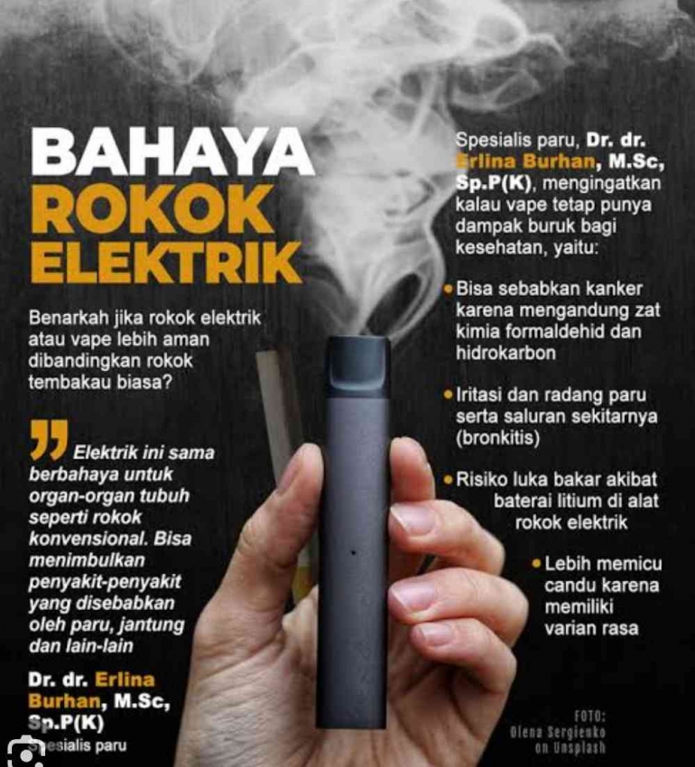 Ilustrasi. Bahaya rokok elektrik bagi kesehatan, sumber gambar tangkapan layar Okezone.com