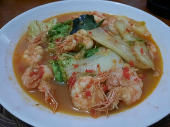 Udang pecak santan.| Dokumentasi pribadi Yuliyanti