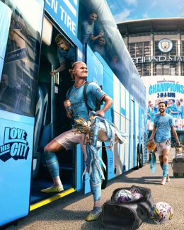 Manchester City siap berangkat menuju Istanbul dengan kepercayaan diri yang tinggi | Foto: Skysports Premier League