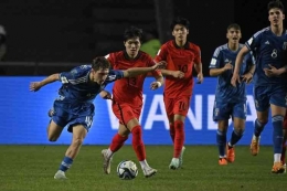 Korea Selatan kecolongan gol tendangan bebas Italia di menit ke-86 di semi final Piala Dunia U20 (FotoAFP/Luis Robayo via Kompas.com). 
