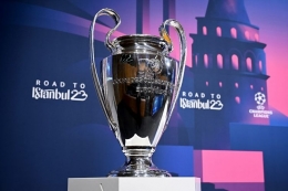 Trofi Liga Champions 2023, Inter Milan atau Manchester City, siapa yang akan keluar jadi juara? (Sumber: AFP/FABRICE COFFRINI via kompas.com)