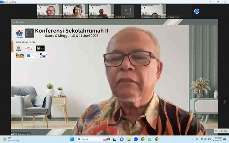 Dok Lovely: Prof Elih Sediapermana dalam Konferensi Sekolahrumah Indonesia II (11/06/2023)