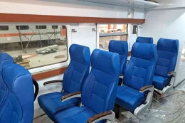 PT Kereta Api Indonesia (Persero) memodifikasi kursi kereta ekonomi non-subsidi atau komersial menjadi seperti kursi di kereta eksekutif (Dok. PT KAI)