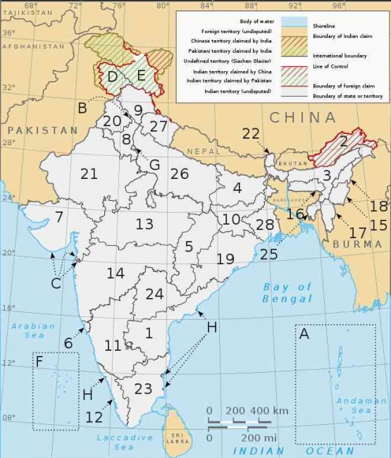 Peta India (via wikipedia) 