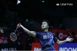 Anthony Sinasuka Ginting gagal juara setelah kalah dari Victor Akselen di final Indonesia Open 2023 (foto : dok.PBSI)