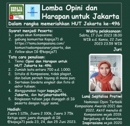 Lomba Opini dan Harapan untuk HUT Jakarta ke-496, sumber: Kopaja71