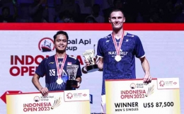 Podium tunggal putra Indonesia Open 2023 - dok. PBSI