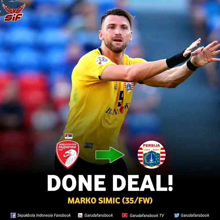 Marko simic kembali berseragam persija jakarta, sumber gambar dari Facebook/Sepakbola Indonesia Fansbook