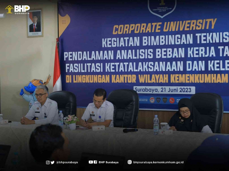 dok. Humas BHP Surabaya/Bimtek Pendalaman Analisis Beban Kerja (ABK) di Lingkungan Kantor Wilayah Kemenkumham Jawa Timur