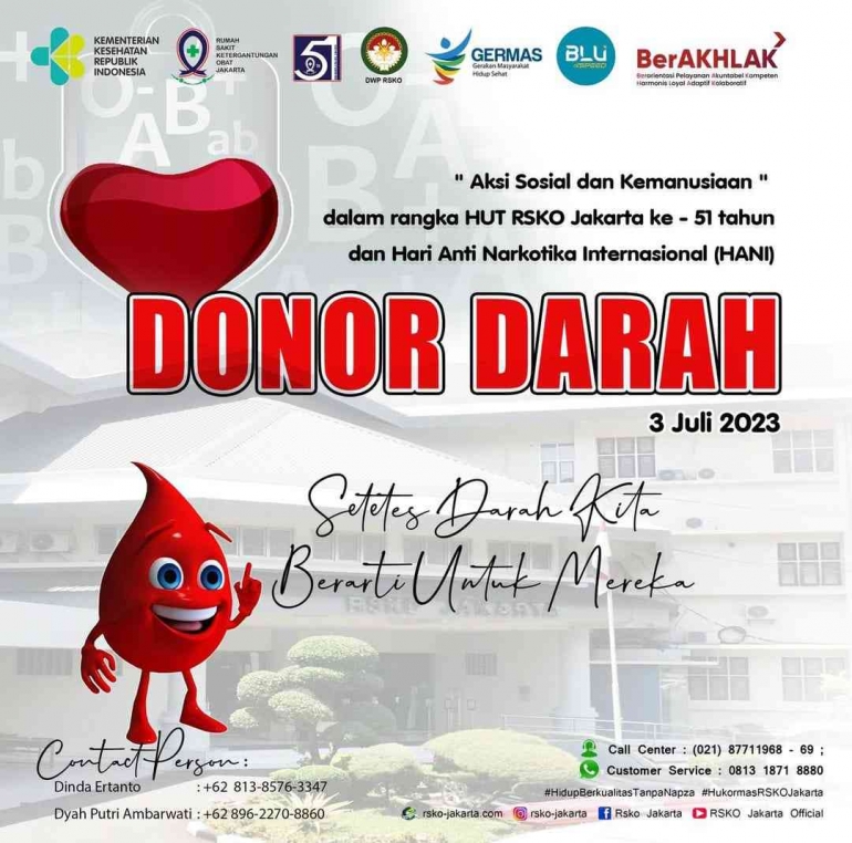 Donor Darah RSKO Jakarta I Sumber Foto : RSKO Jakarta