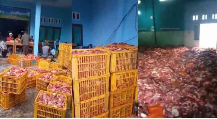 Daging hewan kurban seberat 25 ton dari Dusun Krajan Desa Batur Banjarnegara (foto: Facebook Batur Terkini.com)