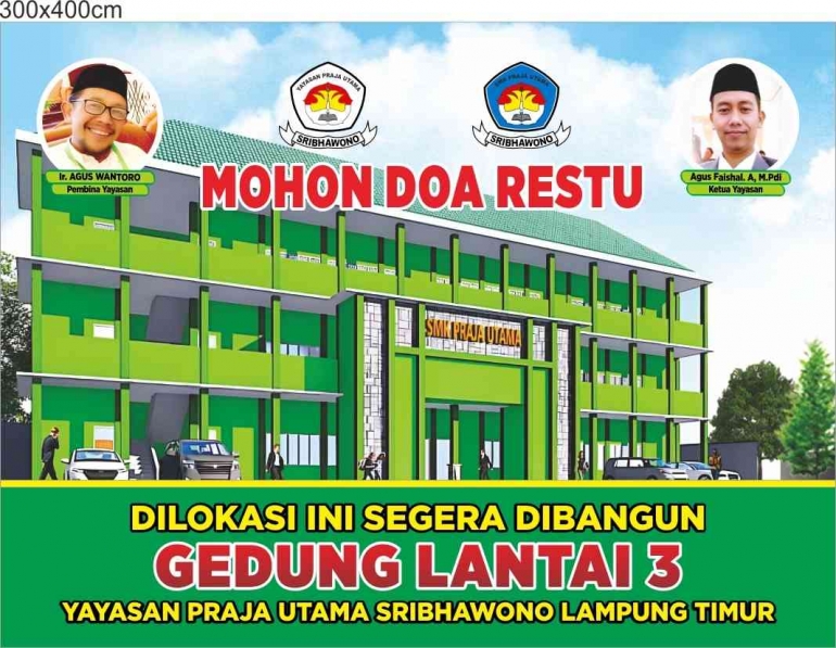 Banner Informasi Pembangunan Gedung (Dokumen Pribadi) 