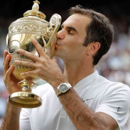 Roger Federer pemegang rekor juara tunggal putra Wimbledon sebanyak 8 kali/foto: Wimbledon.com