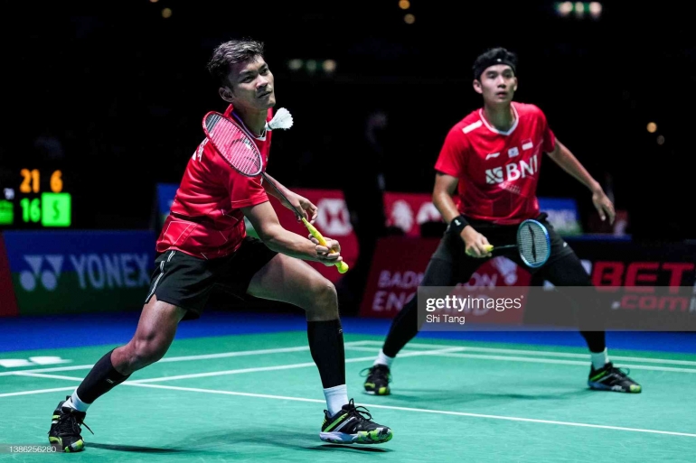 Muhammad Shohibul Fikri/Bagas Maulana gagal ke babak 16 besar Korea Open 2023 - dok. Shi Tang/Getty Images