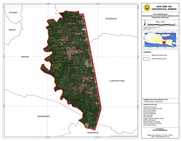 Gambar 1. Peta Desa Kedungjajang (Sumber: RBI skala 1:25000 BIG)