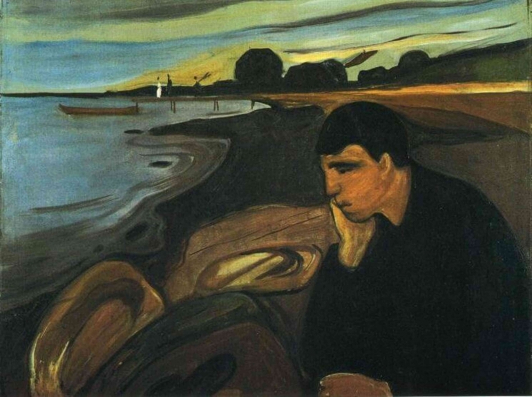Lukisan klasik Edward Munch  yang mengilustrasikan Melancholy. Foto: edwardmunch.org