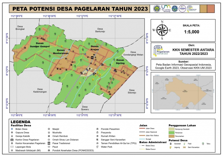 Peta Potensi Daerah Desa Pagelaran Kabupaten Malang