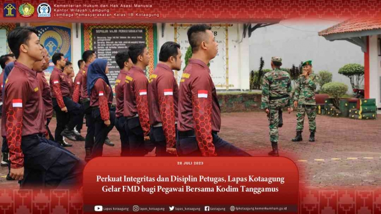 Perkuat Integritas dan Disiplin Petugas, Lapas Kotaagung & Kodim Tanggamus Gelar FMD bagi Pegawai (Humas Lastagung)