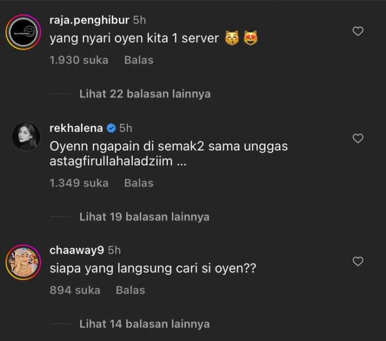 Kolom Komentar Postingan Akun Instagram @jokowi