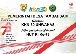 Gambar didesain oleh tim dokumentasi KKN 30 UNWAHAS desa Tambahsari dan mengutip Logo resmi HUT RI Ke 78