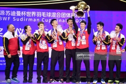 Skuat bulu tangkis China saat menjuarai ajang Sudirman Cup 2023 - dok. Future Publishing/Getty Images