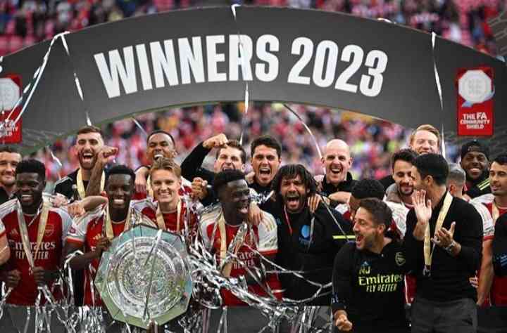 Potret kegembiraan para pemain Arsenal usai menjuarai Piala Community 2023 (sumber: instagram/Arsenal)