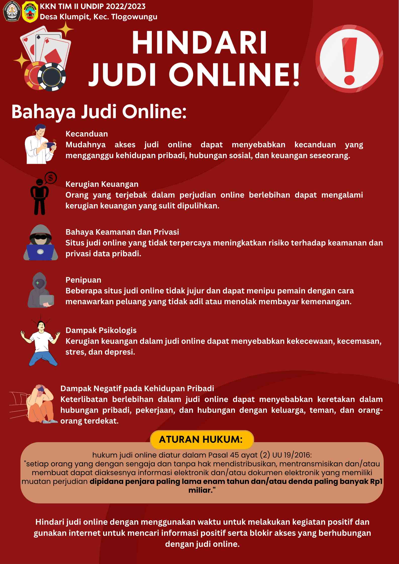 Maraknya Judi Online: Mahasiswa KKN Undip Sosialisasikan Bahaya Dan ...