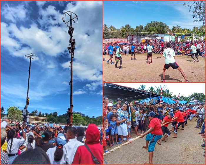 Kolase foto lomba dalam perayaan HUT ke-78 RI di Niki-niki, NTT. Gambar: dokumentasi Imanuel Lopis.