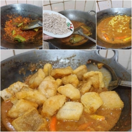 Cara memasak Sambal Goreng Krecek Kentang Bumbu Kethak. | Foto: Wahyu Sapta.