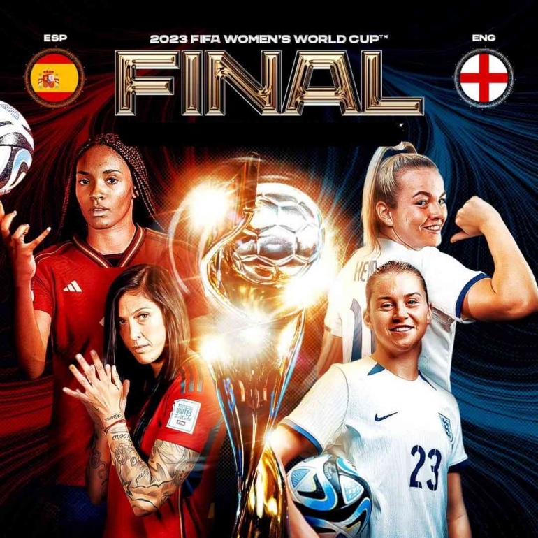 Finalis Piala Dunia Putri 2023 Spanyol vs Inggris ( Fox Soccer image)