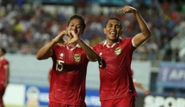 Salah satu pemain timnas Indonesia U23 saat merayakan kemenangan (Sumber foto: PSSI)
