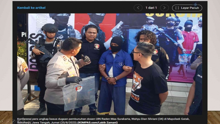 Sumber (KOMPAS.com/Labib Zamani) Pembunuhan dosen UIN Raden Mas Surakarta, Wahyu Dian Silviani (34) 