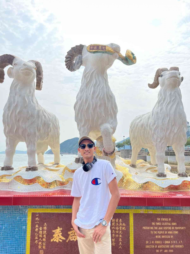 Three white goats statue in the Tin Hau Temple/Dokpri