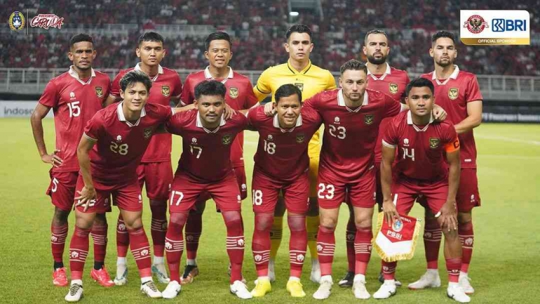 Starting XI Timnas Indonesia saat menghadapi Turkmenistan (Instagram/timnas.indonesia)