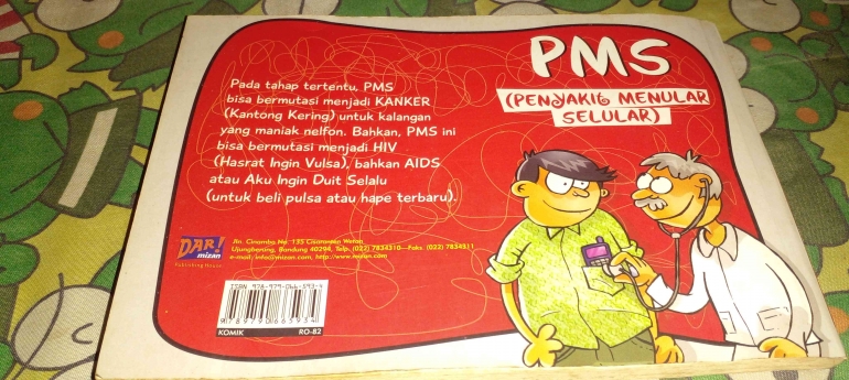 Buku komik PMS tampak belakang/dokpri