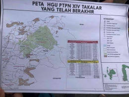 Peta HGU PTPN yang dipasang warga