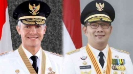 Gubernur Jawa Barat Ridwan Kamil dan Gubernur Jawa Tengah Ganjar Pranowo. Foto: https://www.papuatimes.co.id/