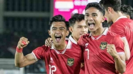 Timnas Indonesia U-23 di kualifikasi Piala.Foto : Antara Foto/Mohammad Ayudha