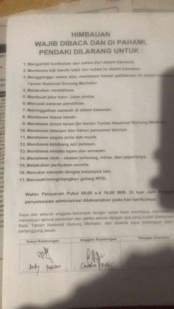 Peraturan yang harus dipahami (dok.pri)