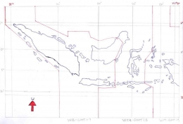 Hasil Gambar Peta Buatan Siswa Tentang Pembagian Waktu di Indonesia. (Sumber: Dok. Agustian Deny Ardiansyah)