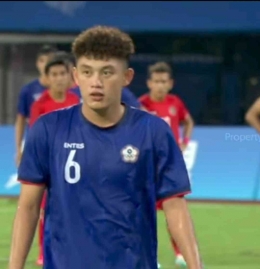 Liang Meng Hsin, pemain Chinese Taipeh yang mendapat kartu merah (tangkapan layar video pertandingan Indonesia vs Chinese Taipeh)