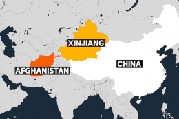 Peta Afghanistan dan China. | Sumber: ABC Graphic by Jarrod Fankhauser