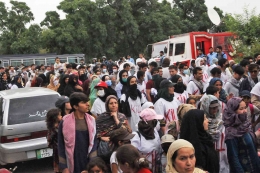 Pengungsi Afghanistan sedang mendemo di Islamabad. Mereka meminta PBB untuk mempercepat suaka mereka. | Sumber: Raja Imran/Pacific Press/SIPA USA