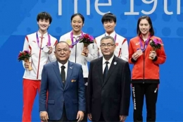 Podium Tunggal Putri Asian Games 2022 (Foto: badmintonasia.official/Instagram)