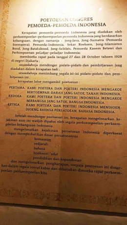 Putusan Kongres Pemuda-pemuda Indonesia (sumber gambar: dokumen pribadi) 