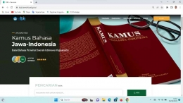  Laman Kamus Bahasa Jawa-Indonesia (KBJI); Gambar: Dokumen Pribadi