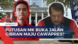 Gibran Rakabuming Raka dan Anwar Sanusi Ketua MK (foto : Kompas.TV)